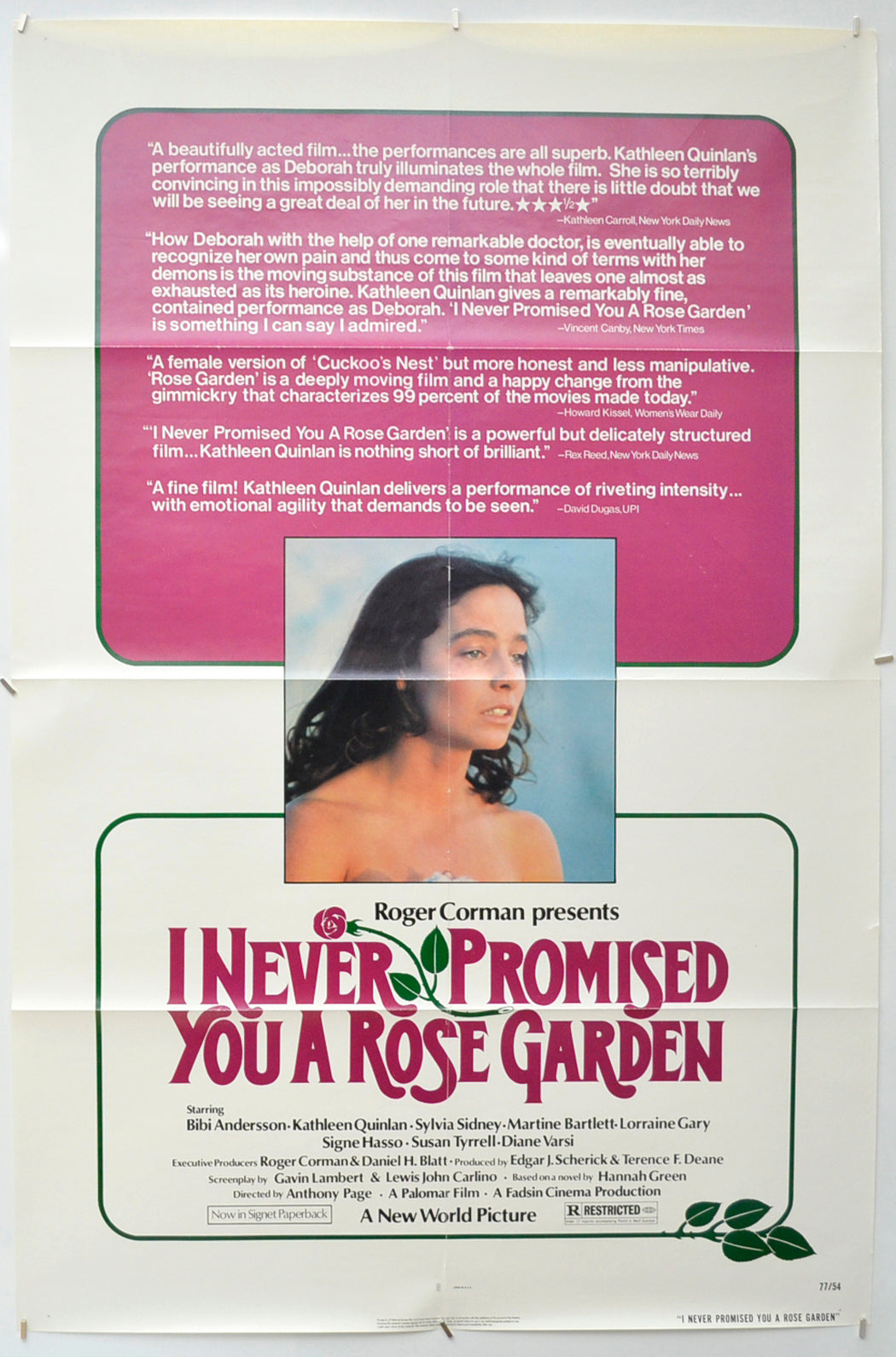 I Never Promised You A Rose Garden Original One Sheet Poster - Film Poster - Movie Poster