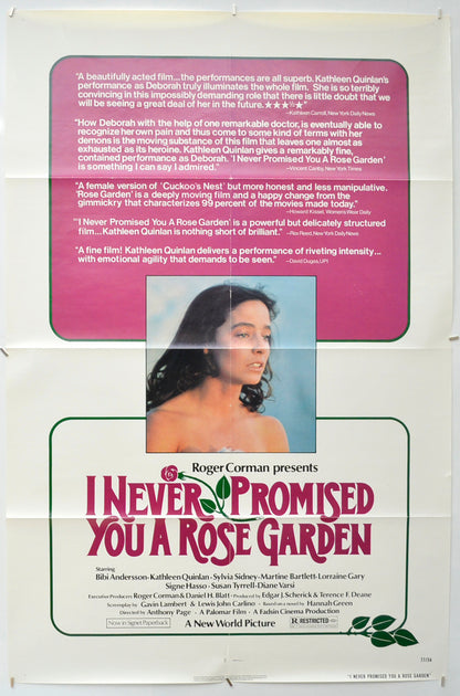 I Never Promised You A Rose Garden Original One Sheet Poster - Film Poster - Movie Poster