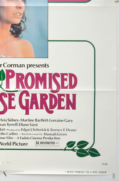 I NEVER PROMISED YOU A ROSE GARDEN (Bottom Right) Cinema One Sheet Movie Poster 