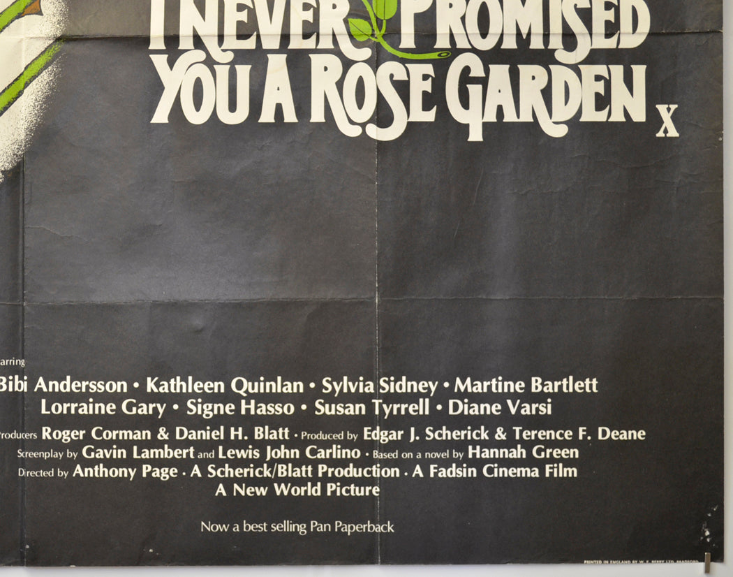 I NEVER PROMISED YOU A ROSE GARDEN (Bottom Right) Cinema Quad Movie Poster 