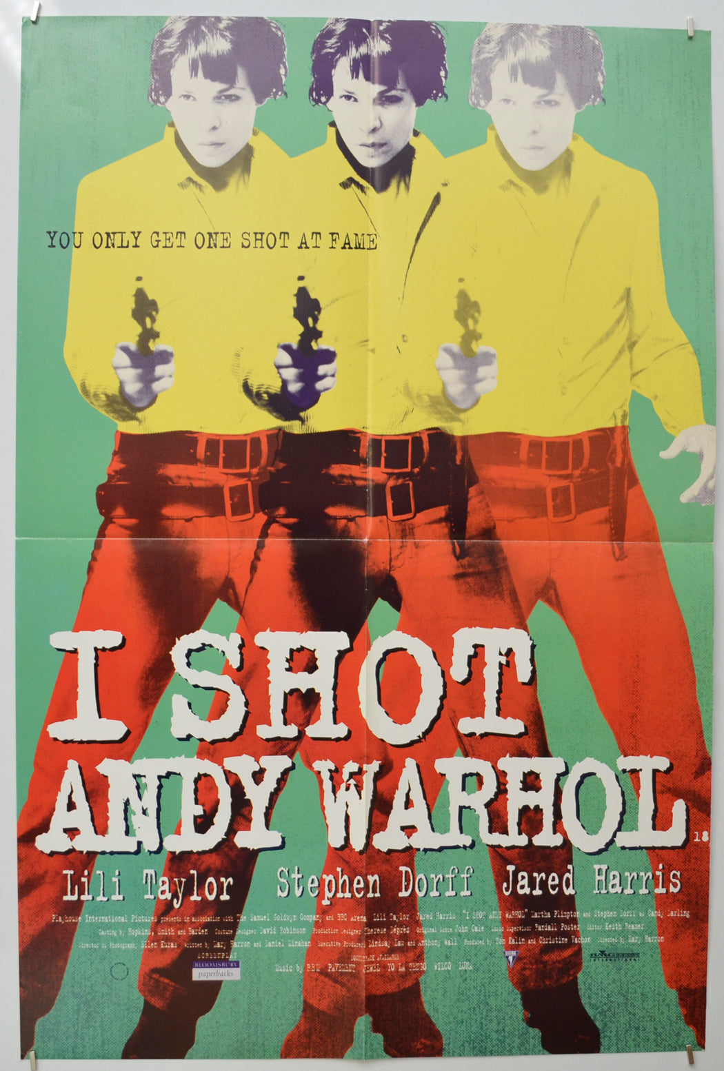 I Shot Andy Warhol (Green Background Version) Original Double Crown Poster - Film Poster - Movie Poster