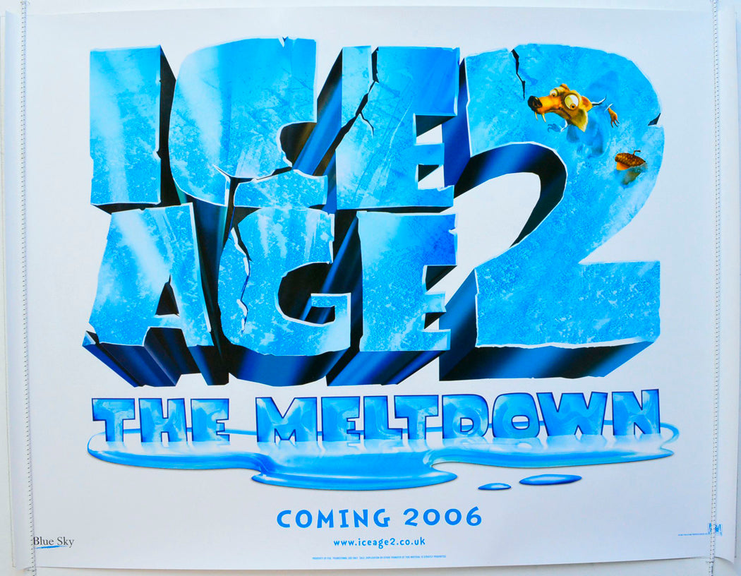 Ice Age 2 : The Meltdown  (Teaser / Advance Version)   Original British Quad Poster - Film Poster - Movie Poster 