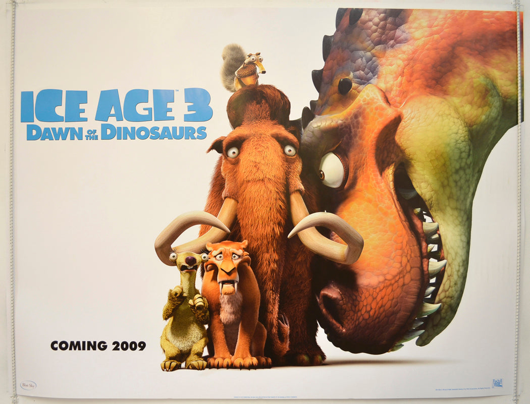 Ice Age 3 : Dawn Of The Dinosaurs  (Teaser / Advance Version)   Original Quad Poster - Film Poster - Movie Poster