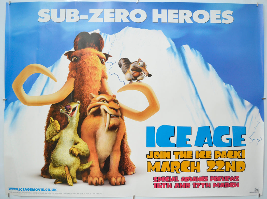 Ice Age (Teaser / Advance Version) Original Quad Poster - Film Poster - Movie Poster