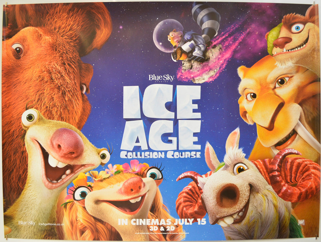 Ice Age : Collision Course  Original Quad Poster - Film Poster - Movie Poster