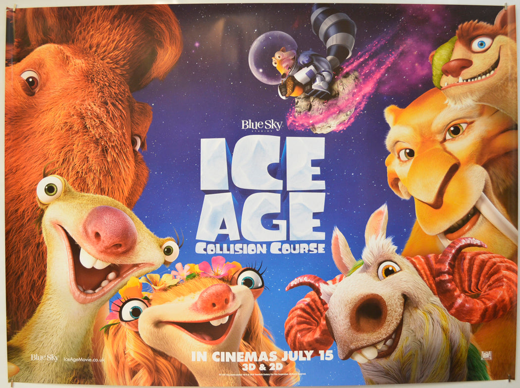 Ice Age : Collision Course  Original Quad Poster - Film Poster - Movie Poster