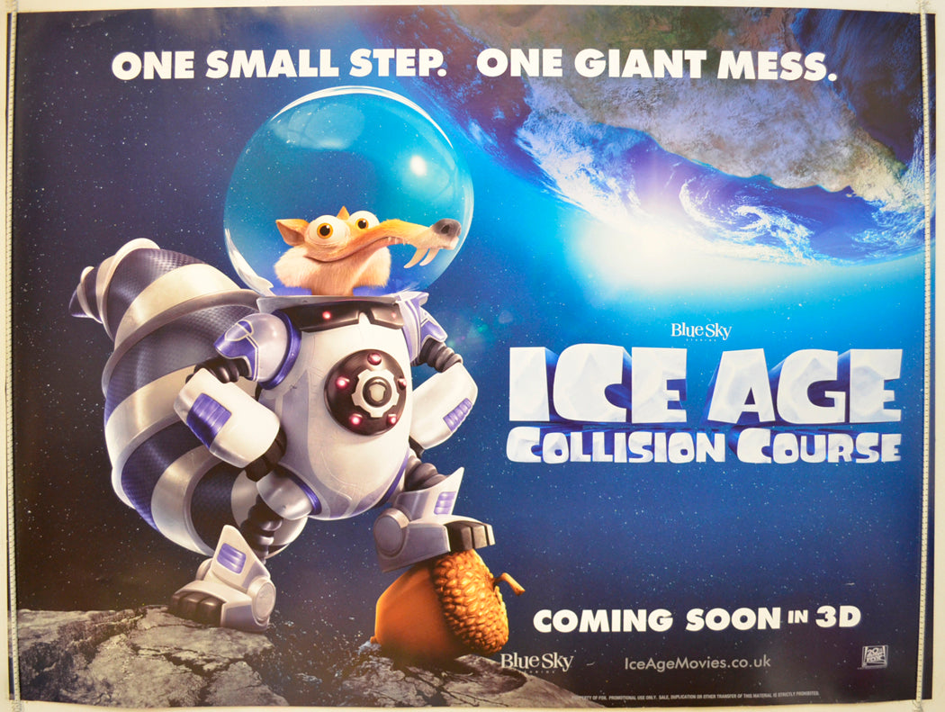 Ice Age : Collision Course  (Teaser / Advance Version)  Original Quad Poster - Film Poster - Movie Poster 