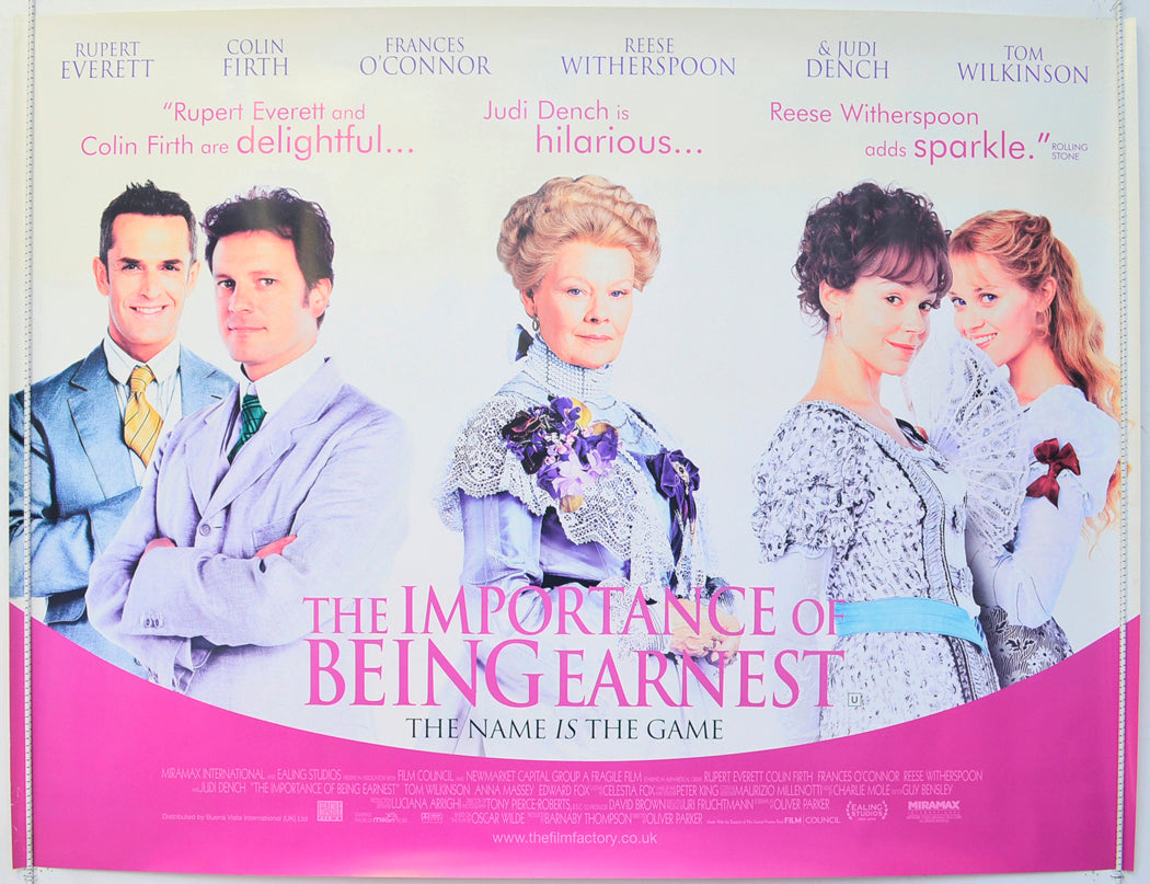 The Importance Of Being Earnest  Original British Quad Poster - Film Poster - Movie Poster 