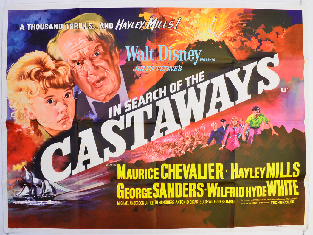 In Search Of The Castaways  Original British Quad Poster - Film Poster - Movie Poster 