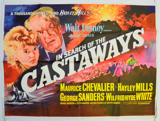 In Search Of The Castaways  Original British Quad Poster - Film Poster - Movie Poster 