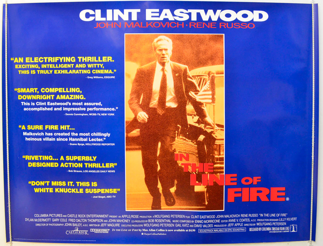 In The Line Of Fire Original British Quad Poster - Film Poster - Movie Poster 