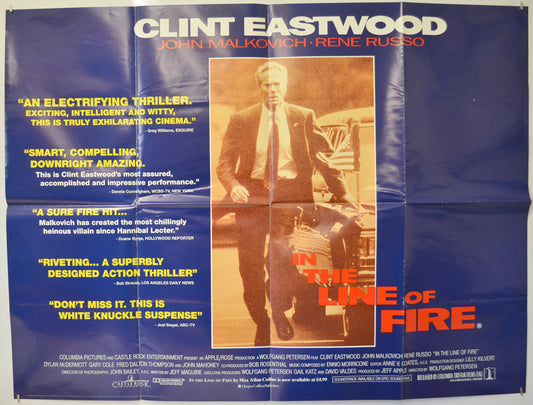 In The Line Of Fire  Original Quad Poster - Film Poster - Movie Poster