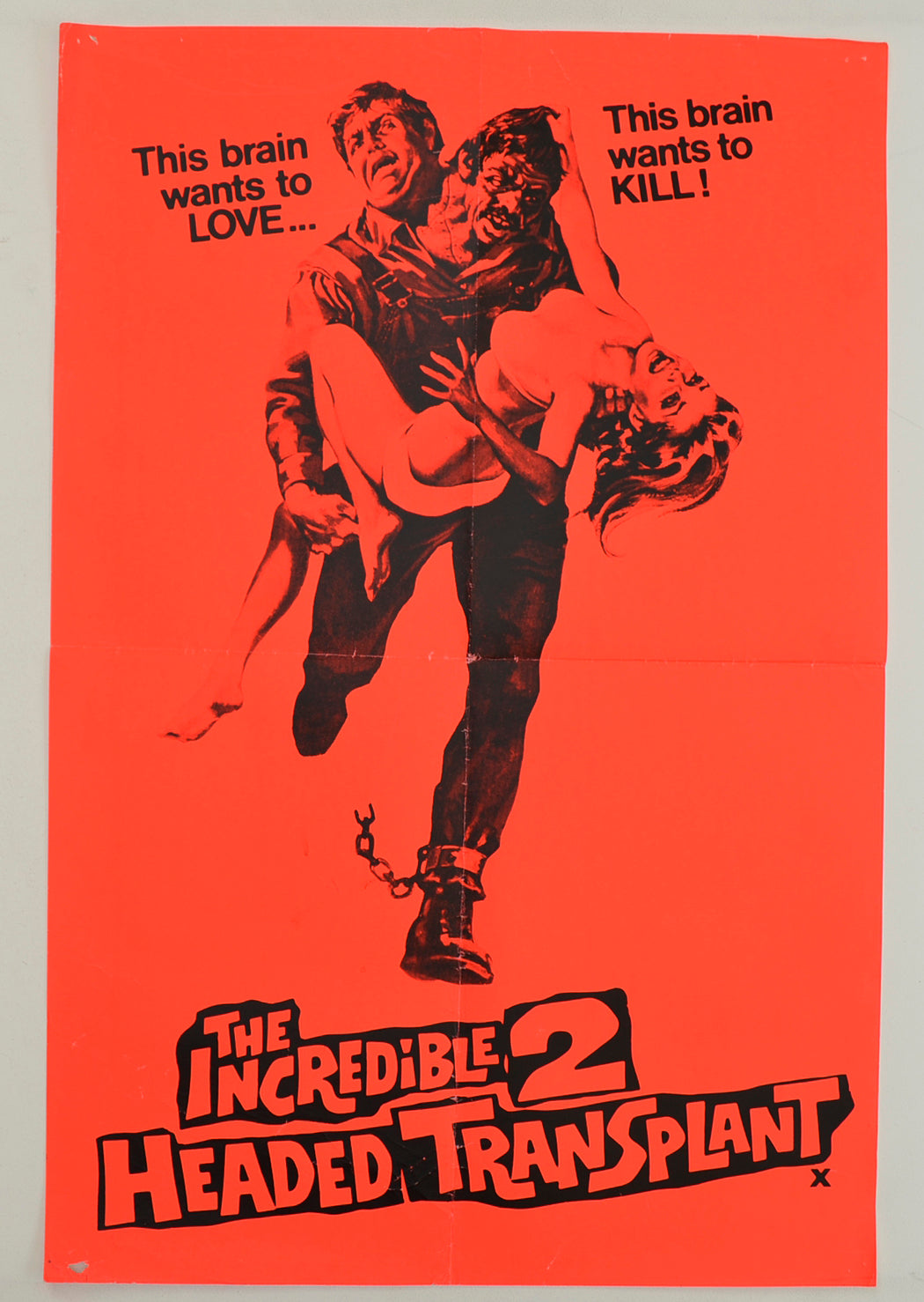 The Incredible 2-Headed Transplant  Original Double Crown Poster - Film Poster - Movie Poster