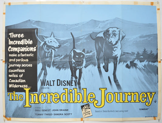 The Incredible Journey Original Quad Poster - Film Poster - Movie Poster