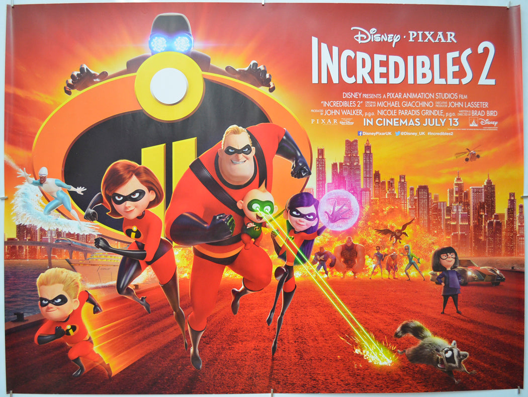 The Incredibles 2 - Original Quad Poster - Film Poster - Movie Poster