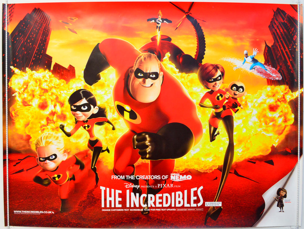 The Incredibles  Original British Quad Poster - Film Poster - Movie Poster 