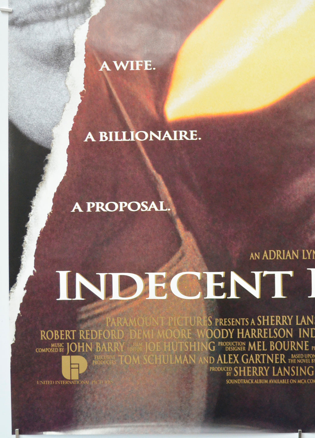 INDECENT PROPOSAL (Bottom Left) Cinema One Sheet Movie Poster 