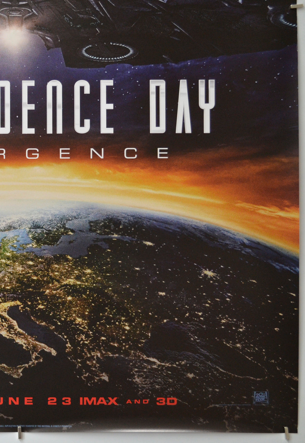 INDEPENDENCE DAY: RESURGENCE (Bottom Right) Cinema One Sheet Movie Poster 