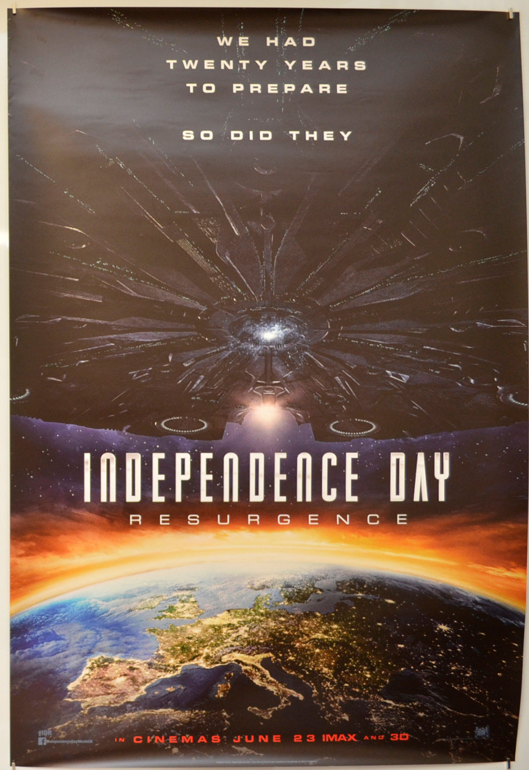 Independence Day: Resurgence  (Teaser / Advance Version)   Original One Sheet Poster - Film Poster - Movie Poster