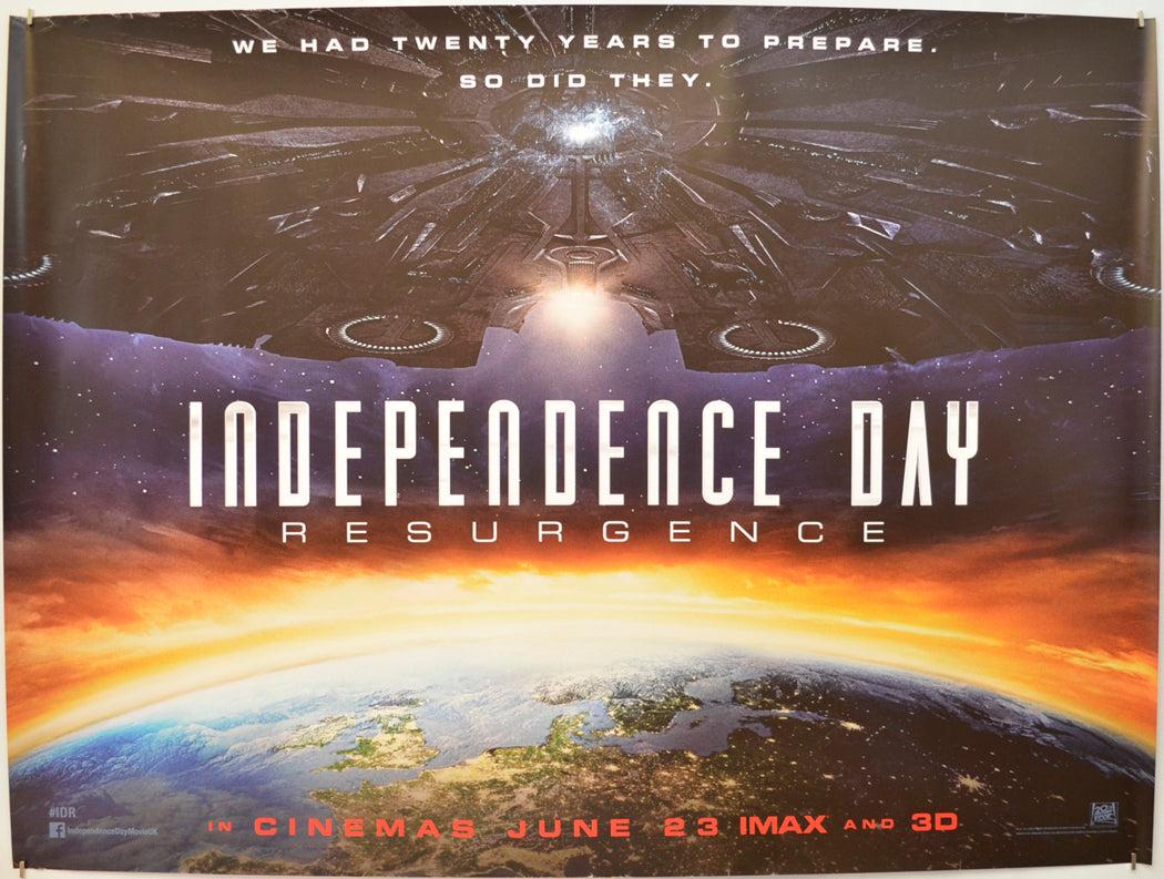 Independence Day: Resurgence  (Teaser / Advance Version)   Original Quad Poster - Film Poster - Movie Poster