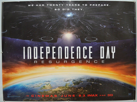 Independence Day: Resurgence (Teaser / Advance Version) Original Quad Poster - Film Poster - Movie Poster