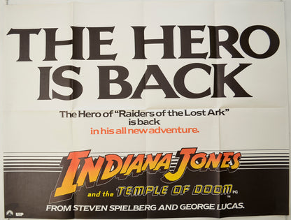 Indiana Jones And The Temple Of Doom  (Teaser / Advance Version)  Original Quad Poster - Film Poster - Movie Poster 