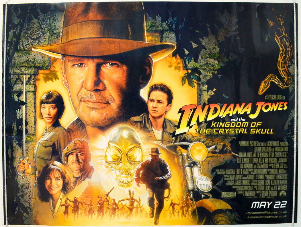 Indiana Jones And The Kingdom Of The Crystal Skull Original British Quad Poster - Film Poster - Movie Poster 