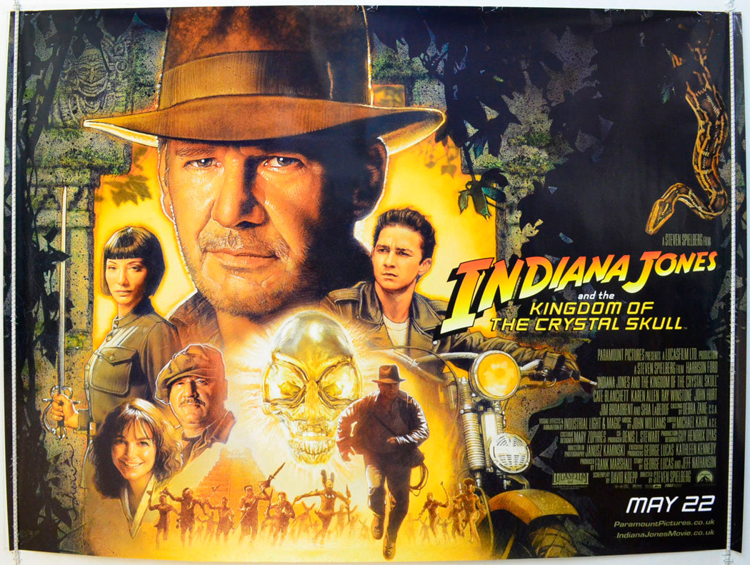 Indiana Jones And The Kingdom Of The Crystal Skull Original British Quad Poster - Film Poster - Movie Poster 