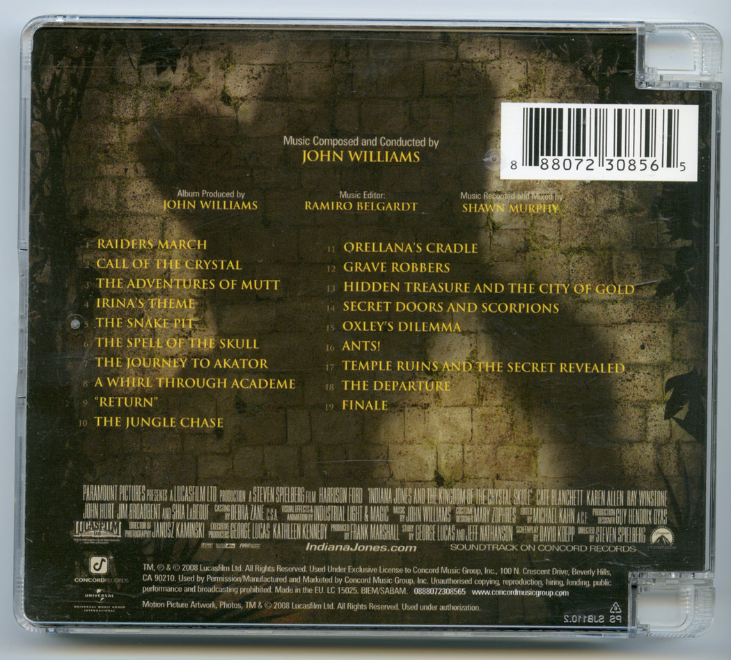 INDIANA JONES AND THE KINGDOM OF THE CRYSTAL SKULL Original CD Soundtrack (back) 