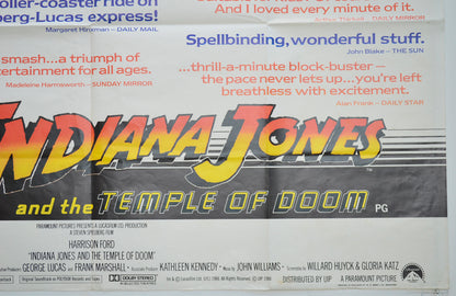 INDIANA JONES AND THE TEMPLE OF DOOM (Bottom Right) Cinema Quad Movie Poster 