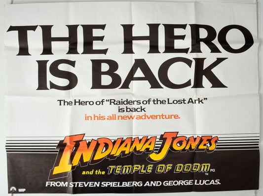 Indiana Jones And The Temple Of Doom  (Teaser / Advance Version)   Original British Quad Poster - Movie Poster