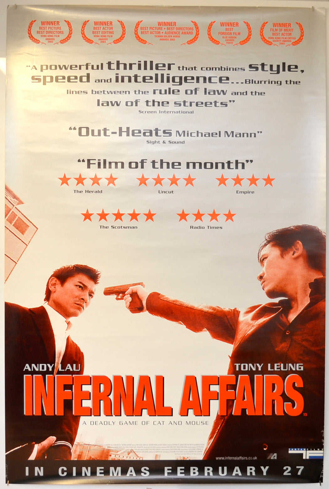 Infernal Affairs  (a.k.a. Mou gaan dou)  Original British 4 Sheet Poster  - Film Poster - Movie Poster