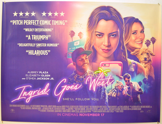 Ingrid Goes West Original Quad Poster - Film Poster - Movie Poster