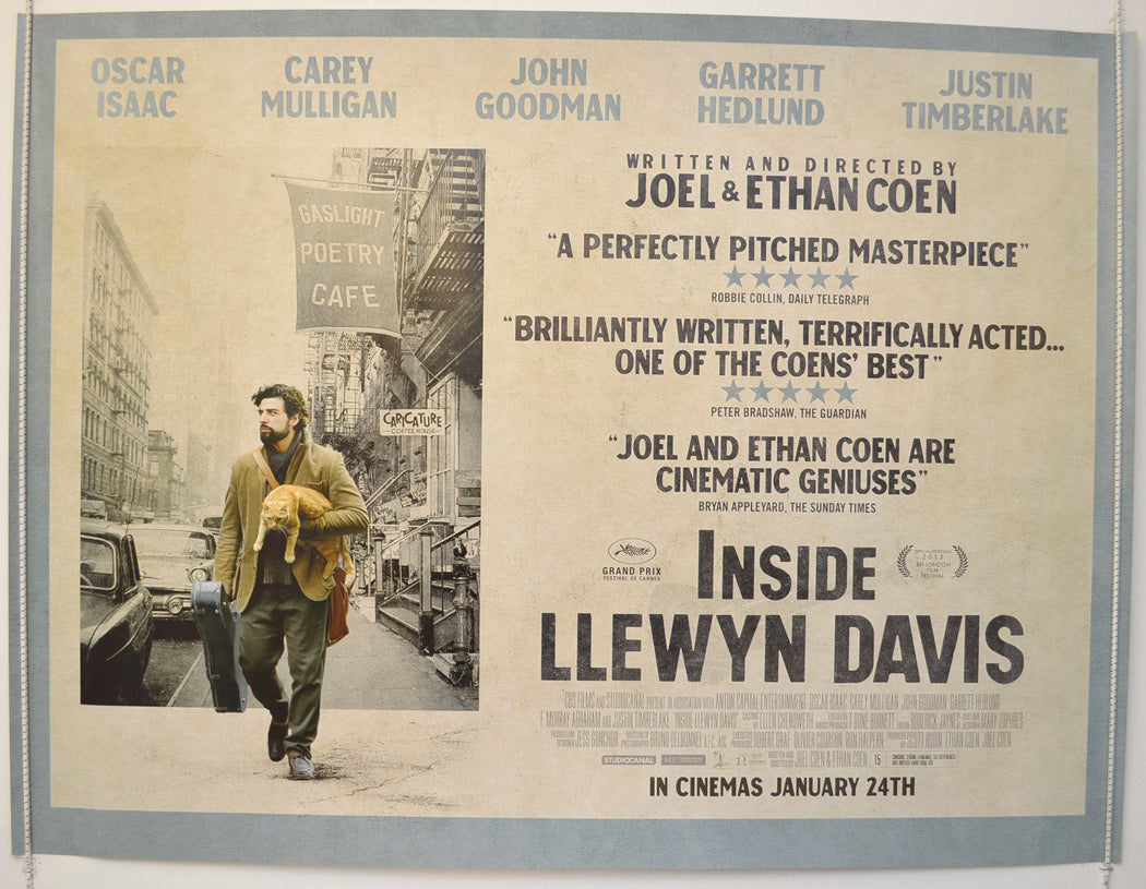 Inside Llewyn Davis  Original British Quad Poster - Film Poster - Movie Poster 