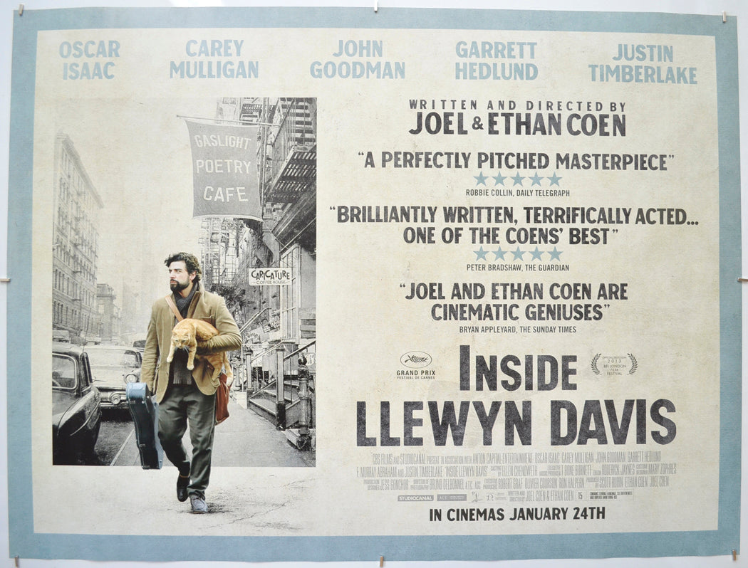 Inside Llewyn Davis Original Quad Poster - Film Poster - Movie Poster  