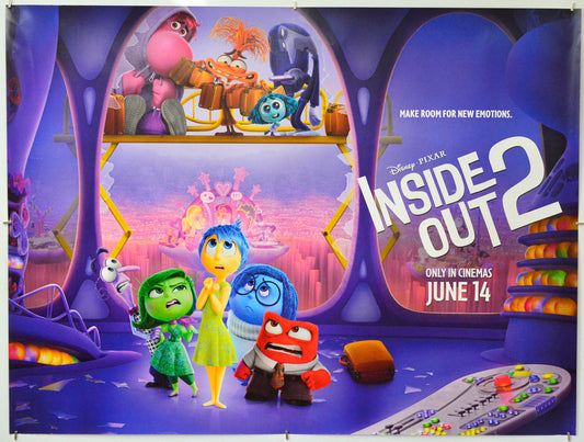 Inside Out 2 - Original Quad Poster - Film Poster - Movie Poster