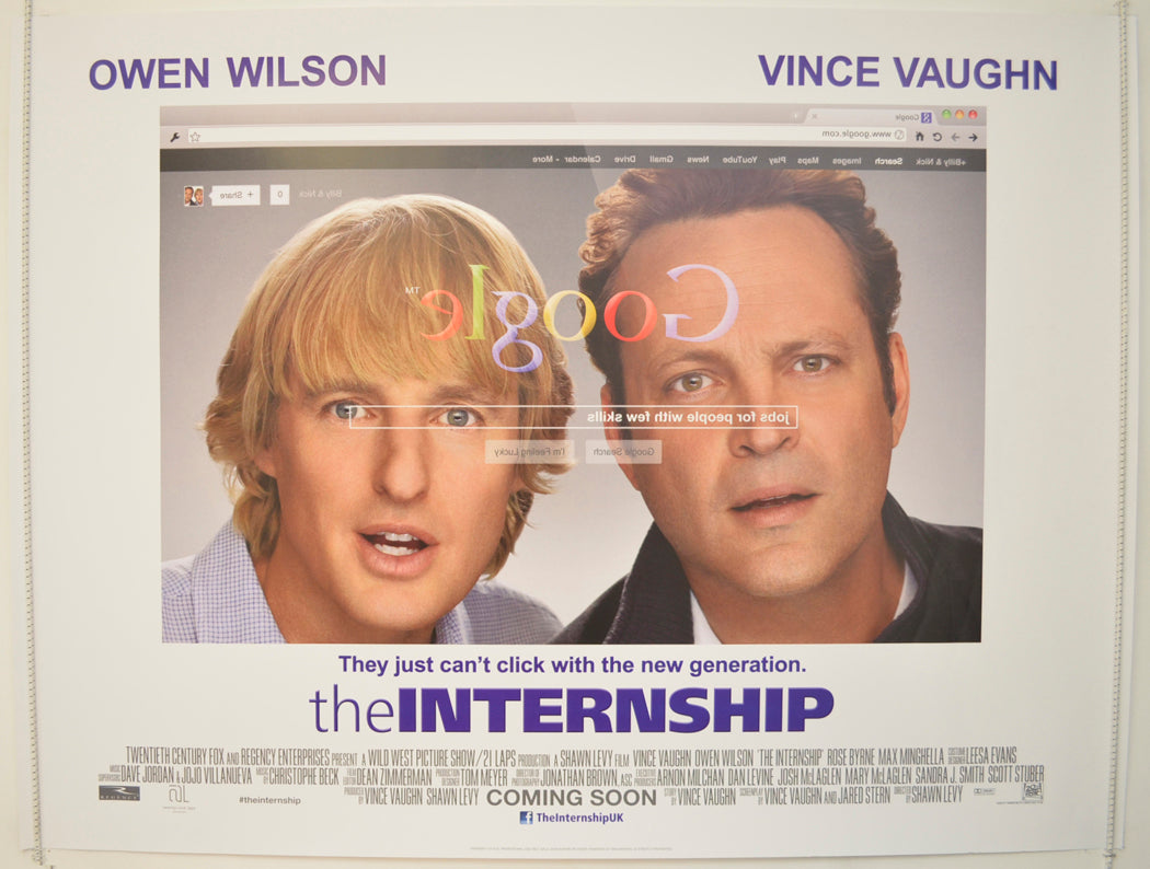 The Internship Original Quad Poster - Film Poster - Movie Poster  