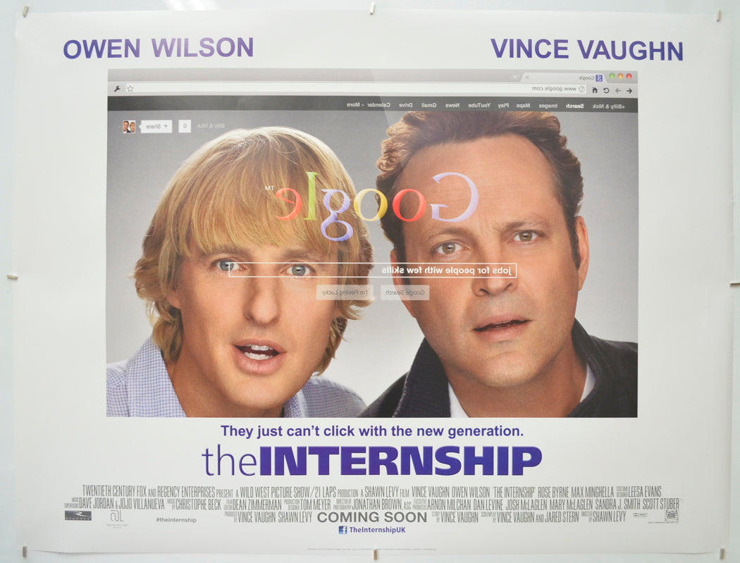 The Internship Original Quad Poster - Film Poster - Movie Poster  