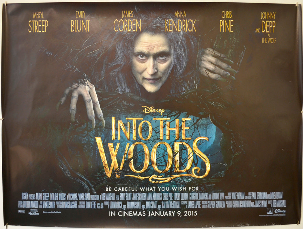 Into The Woods  Original Quad Poster - Film Poster - Movie Poster