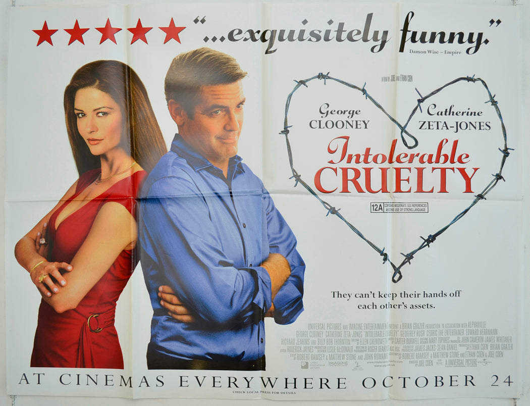 Intolerable Cruelty   Original Quad Poster - Film Poster - Movie Poster 