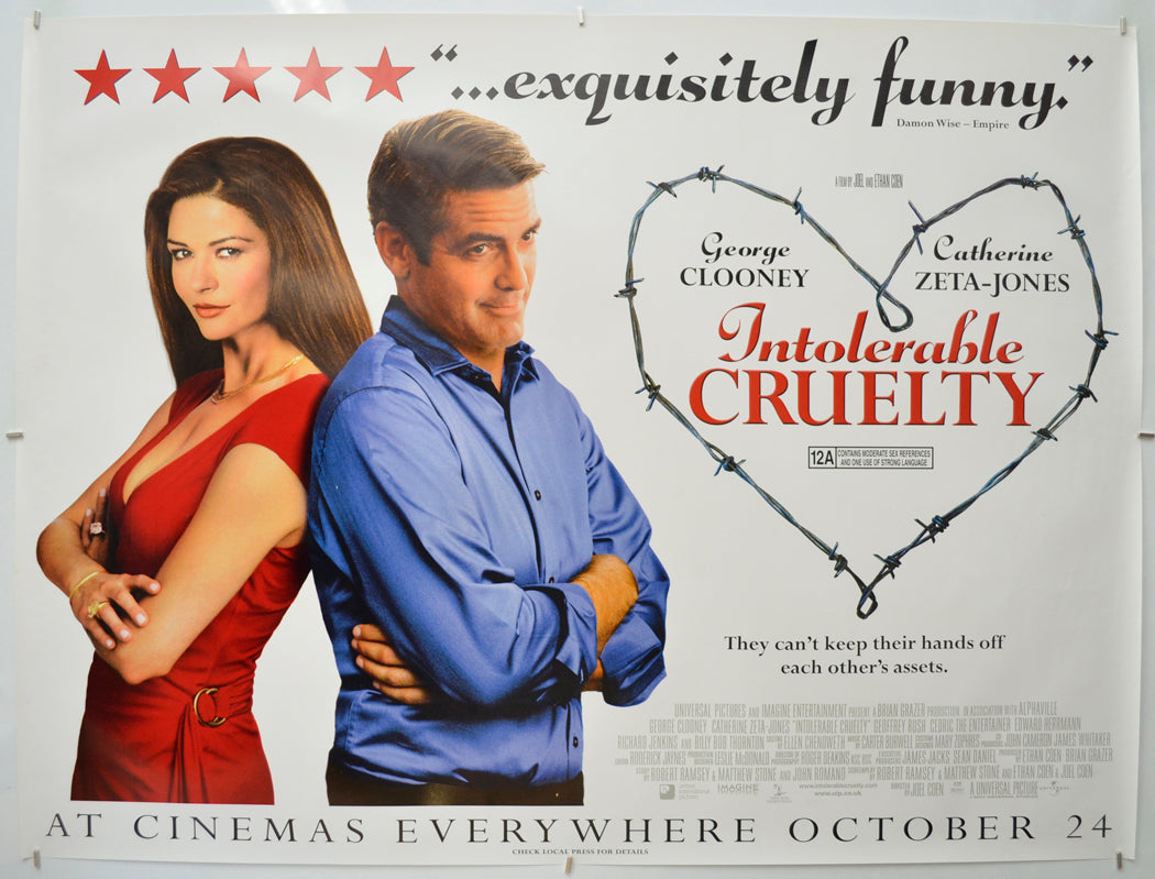 Intolerable Cruelty Original Quad Poster - Film Poster - Movie Poster