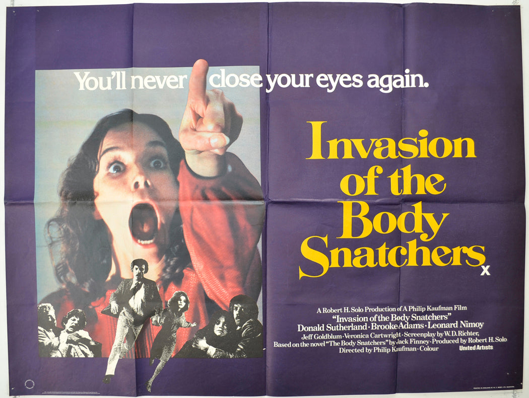 Invasion Of The Body Snatchers   Original Quad Poster - Film Poster - Movie Poster 