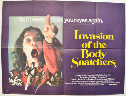 Invasion Of The Body Snatchers  Original Quad Poster - Film Poster - Movie Poster