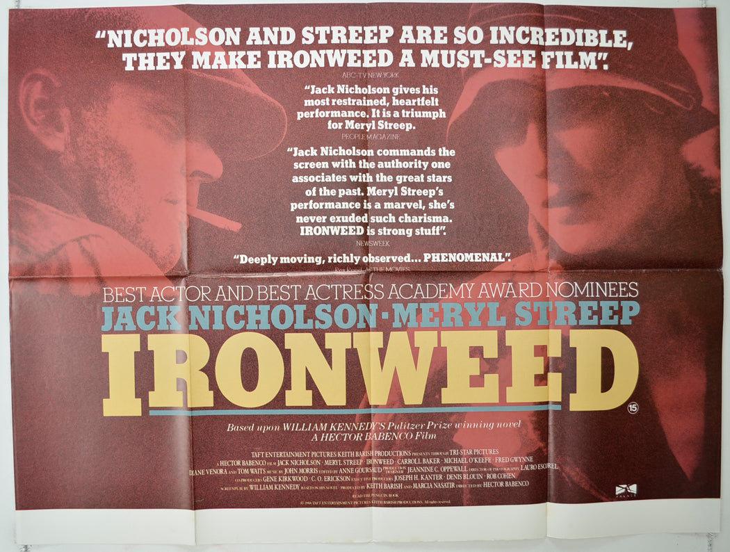 Ironweed   Original Quad Poster - Film Poster - Movie Poster 