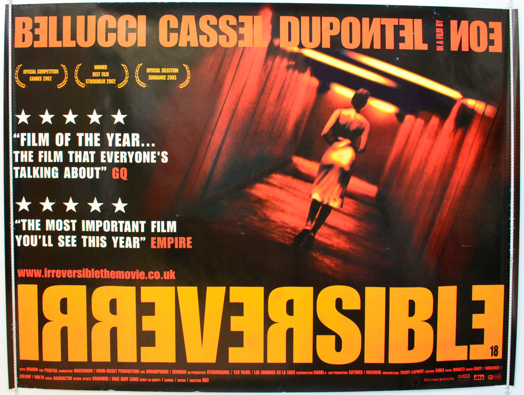 Irreversible  (a.k.a Irréversible)   Original British Quad Poster - Film Poster - Movie Poster 