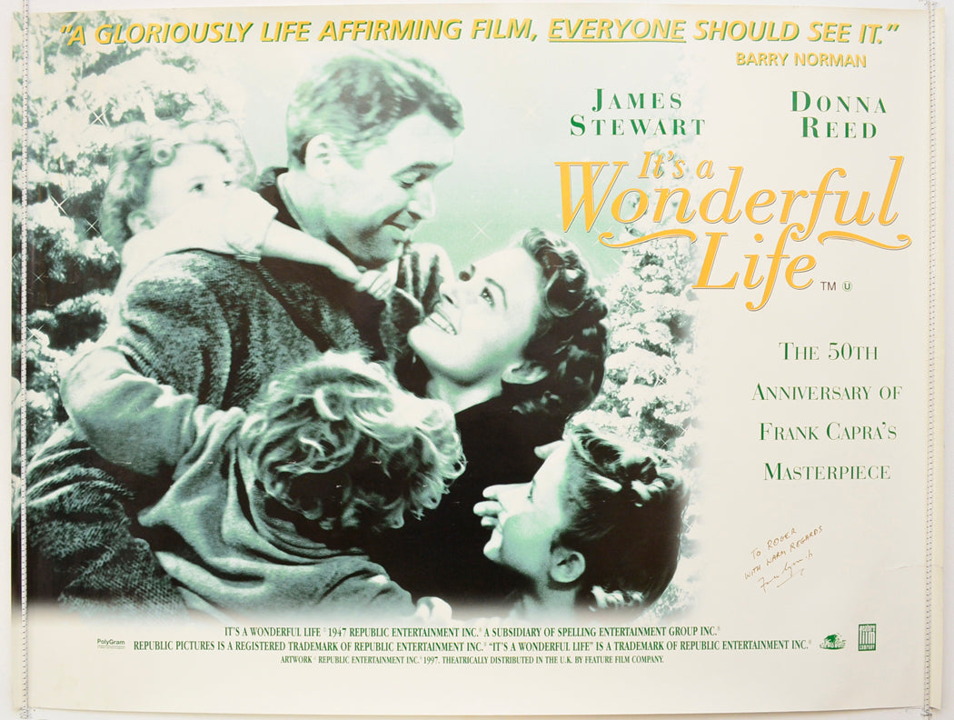 It's A Wonderful Life  Original British Quad Poster - Film Poster - Movie Poster 