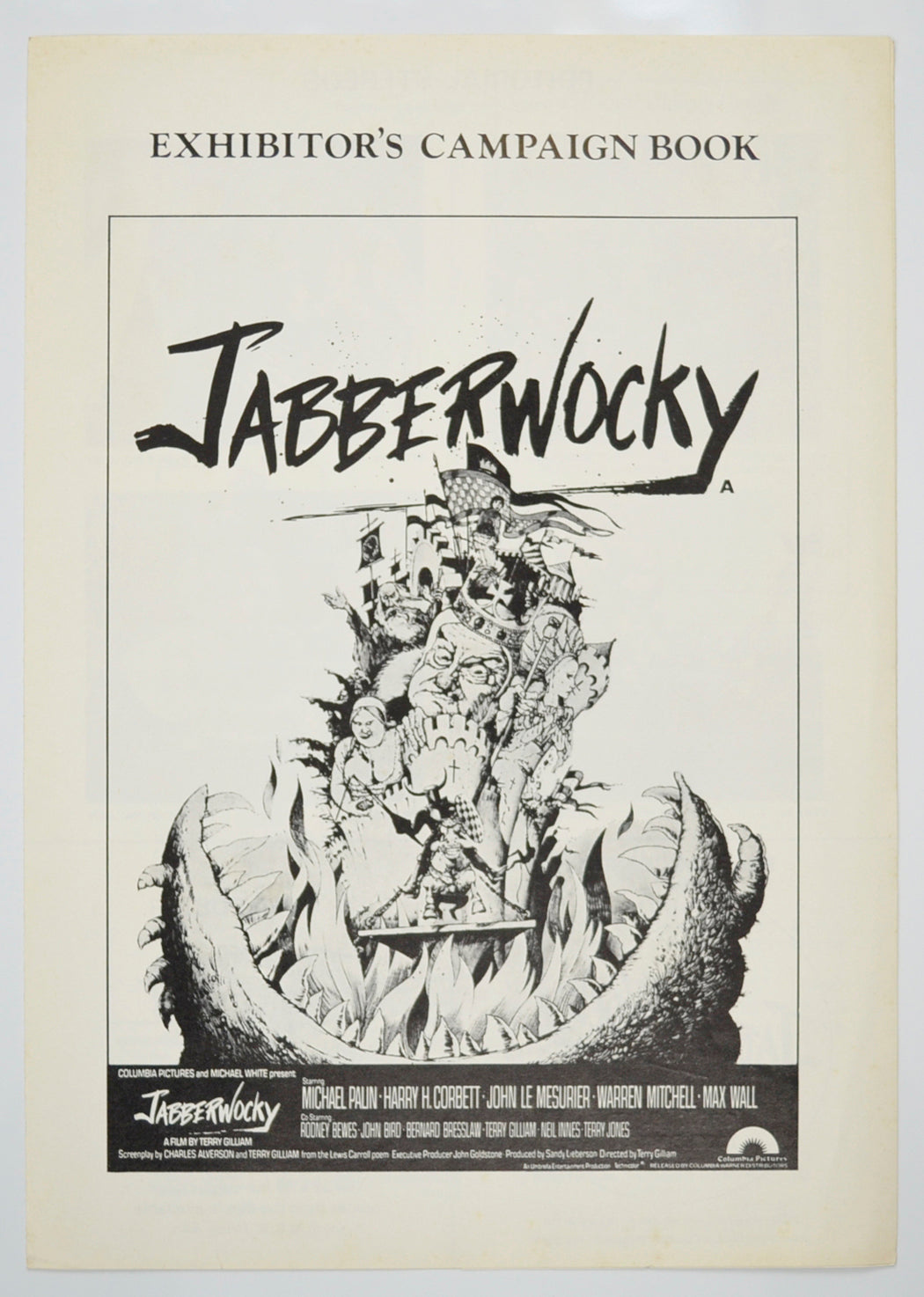 Jabberwocky Original 4 Page Cinema Exhibitors Campaign Pressbook (UK)