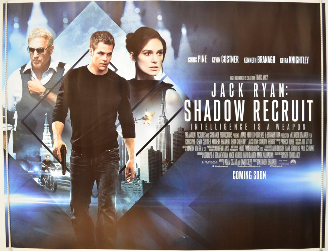 Jack Ryan : Shadow Recruit  Original British Quad Poster - Film Poster - Movie Poster 