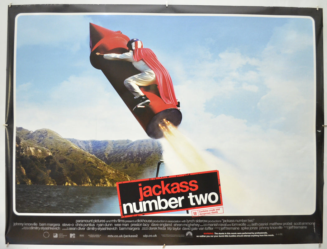 Jackass Number Two Original Quad Poster - Film Poster - Movie Poster  