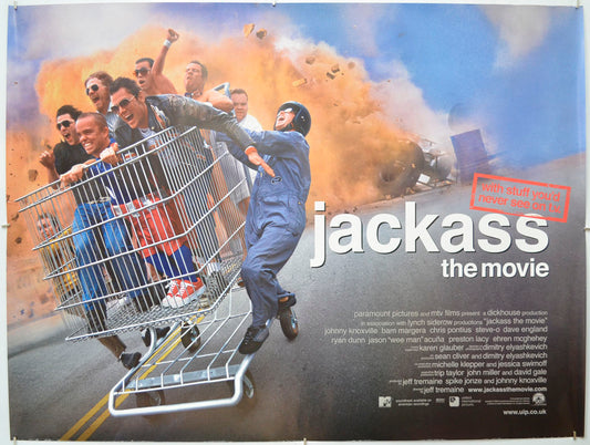 Jackass : The Movie  Original Quad Poster - Film Poster - Movie Poster